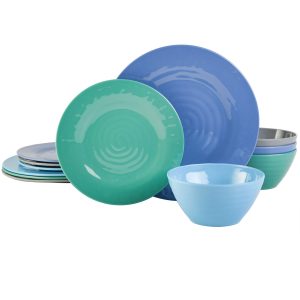 Melamine blue tableware set